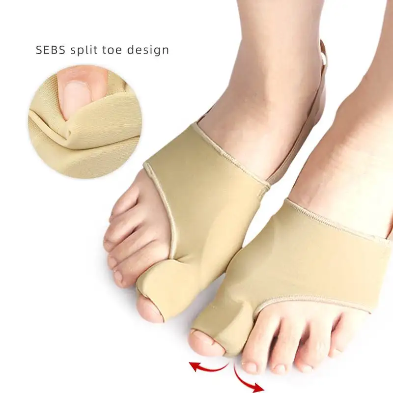 1Pair Toe Separator Hallux Valgus Bunion Corrector Feet Bone Thumb Adjuster Correction Pedicure Sock Gel Pads lastic Heel Straps