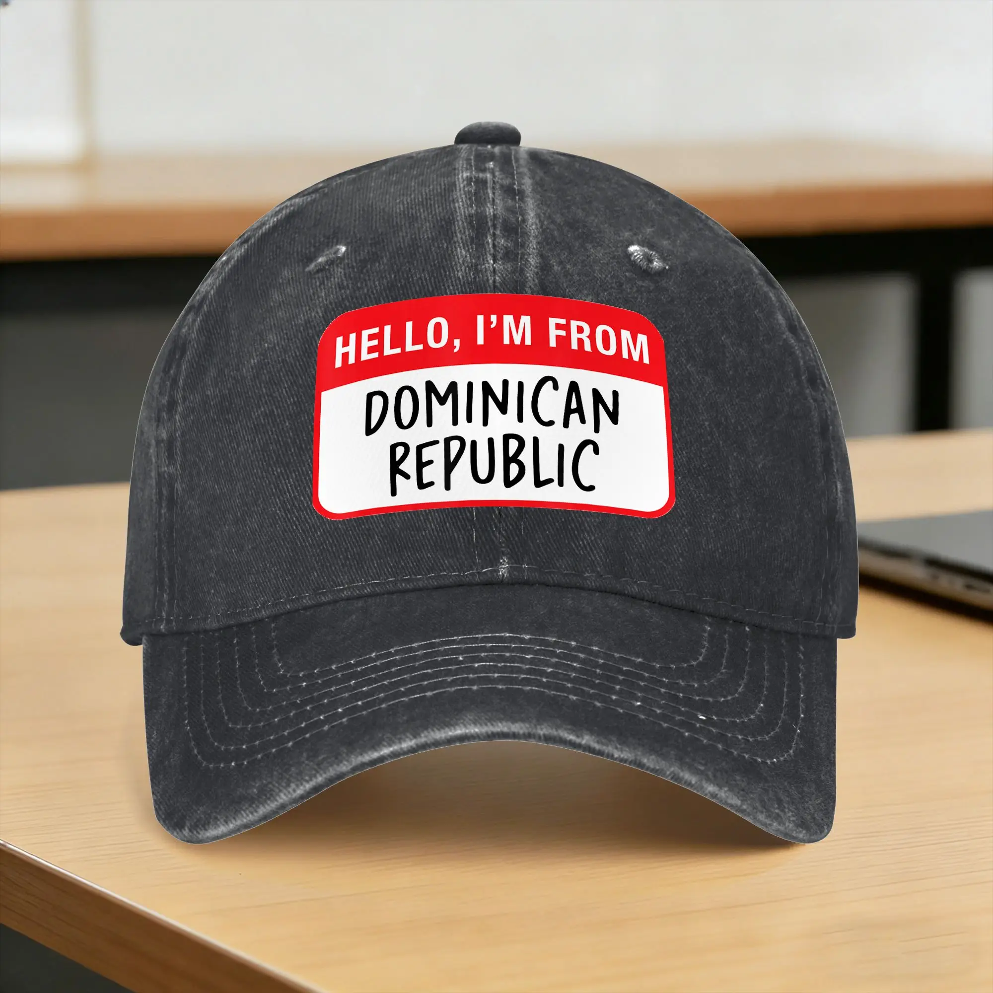 Summer Hello I'm from Dominican Republic Baseball Cap Sun Washed Hip Hop Hats Unisex-Teens Vintage Tennis Skate Baseball Caps