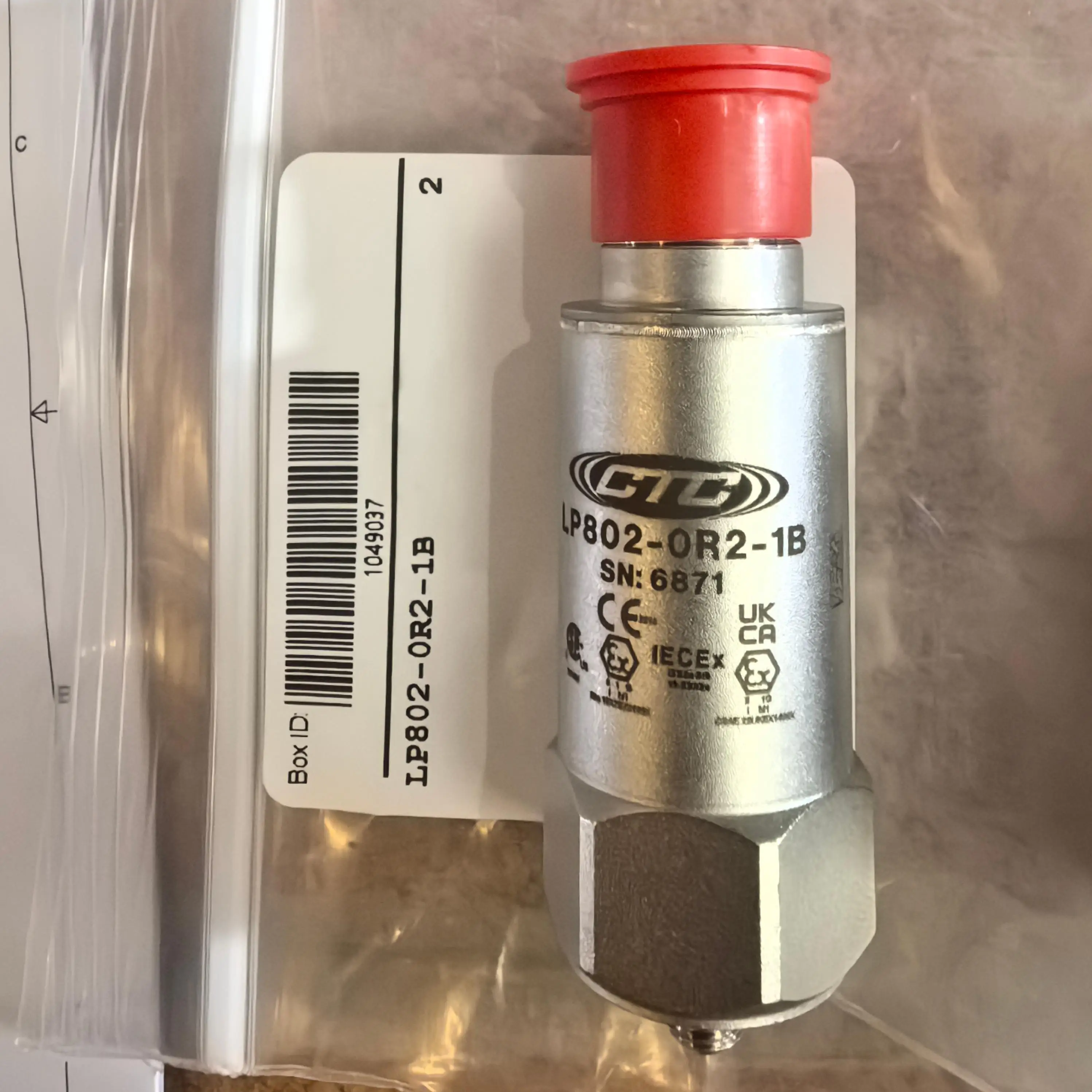 

On stock and discounted price New Original Vibration Sensor and Probe CTC Model-LP852-OR-1B SN 1066 IECEX LP802-0R2-1B