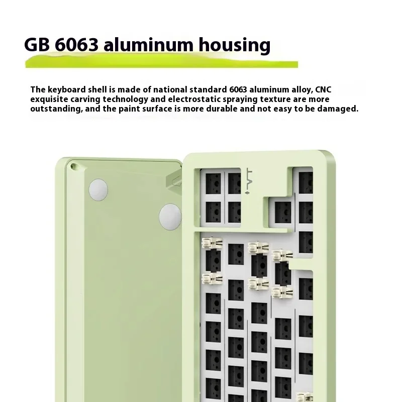 Vter Jeet65 سبائك الألومنيوم مجموعة لوحة المفاتيح الميكانيكية بلوتوث مجموعة لوحة المفاتيح اللاسلكية ثلاثي الوضع دعم عبر ألعاب الكمبيوتر الهدايا الرياضة الإلكترونية #4