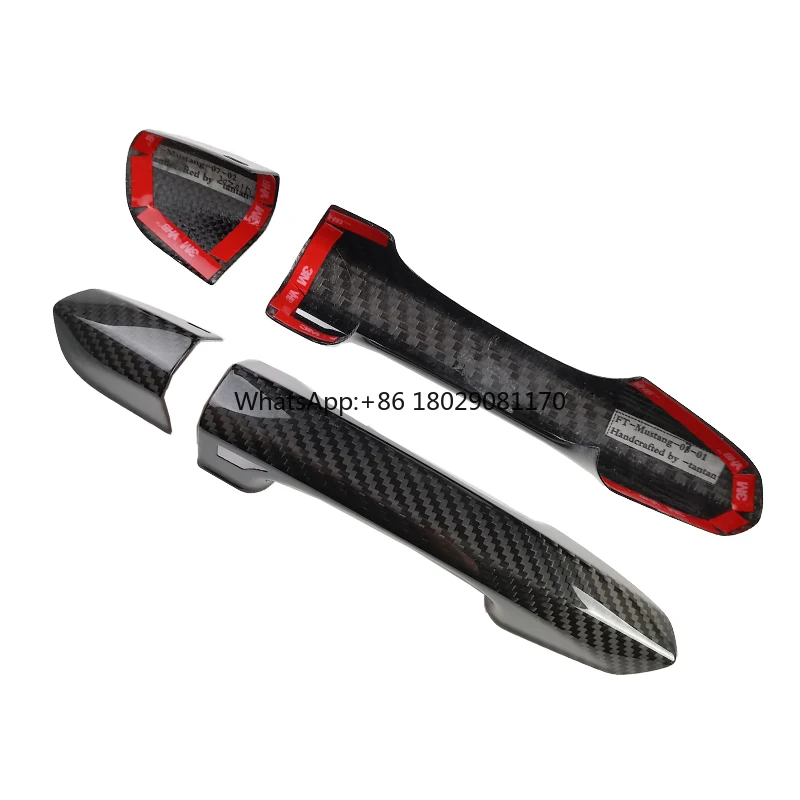 Carbon Fiber Door Handle Cover Trims, Produto Exterior do carro, Auto Peças, Acessórios para Ford Mustang GT350 GT Coupe, Auto Peças