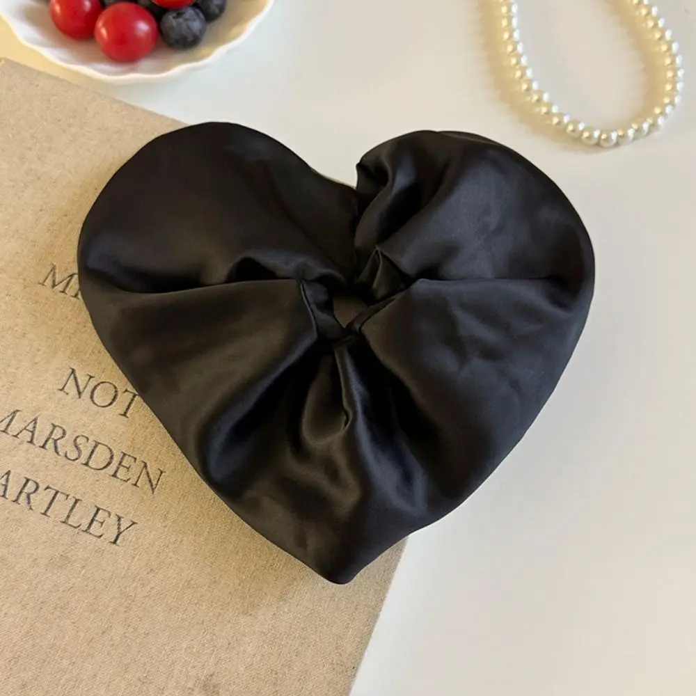 

Sweet Heart Shape Heart Hair Rope Cloth Oversize Large Satin Hair Scrunchies Hair Tie Love Ponytail Elastic Rubber Band Party