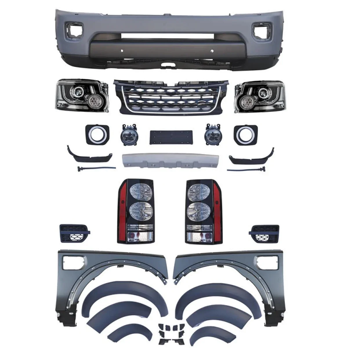 Car accessories For Land Rover discovery 3 2009-2013 escalate to 2014 discovery 4  body kit with headlight taillight.