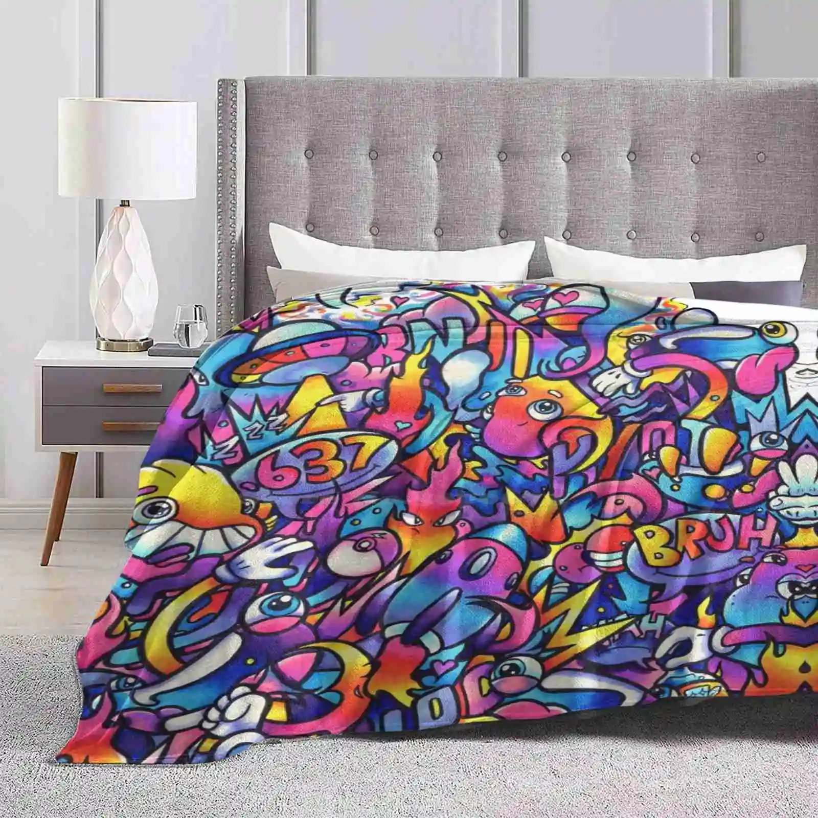 K Y O T O D R E A M S / / Copic Marker Doodle Top Quality Comfortable Bed Sofa Soft Blanket Doodle Art Vexx Art Gawx Art Copic