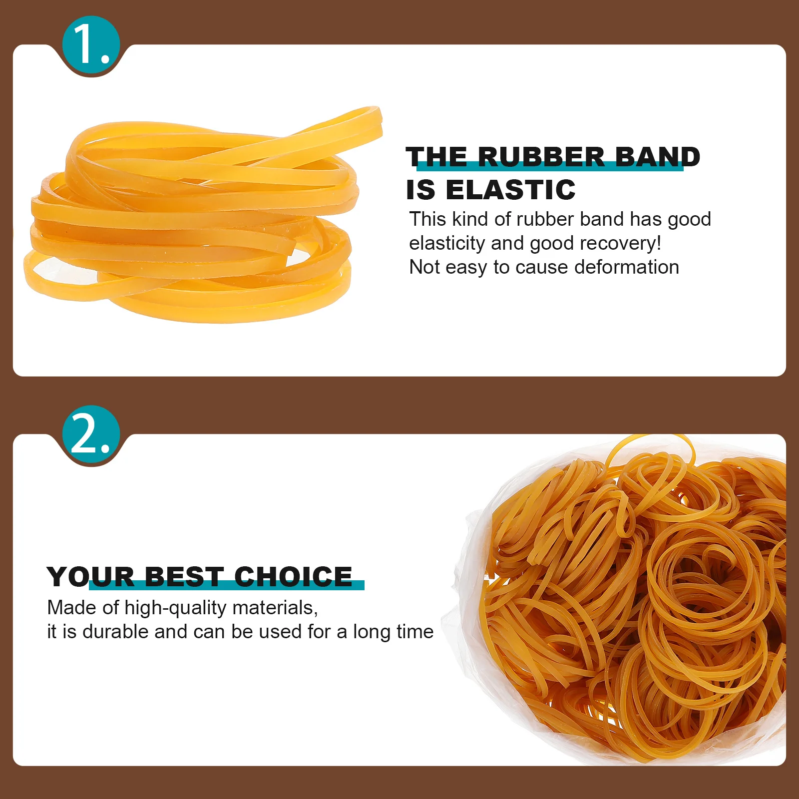 580pcs High Elasticity Rubber Bands Yellow Thick Stretchy Rings For Home Office Hair Fixing Craft Supplies Elastic Rubber Band