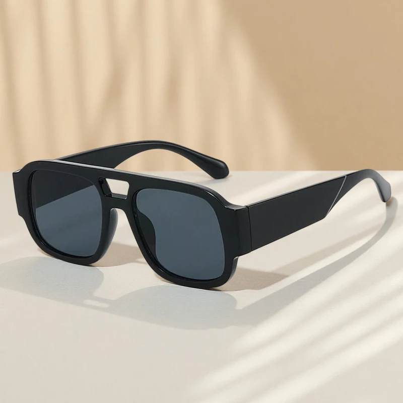 Retro Pilot Square Sunglasses Women Big Thick Frame UV400 Protection Driving Shades Fashion Oversized Flat Top Sun Glasses