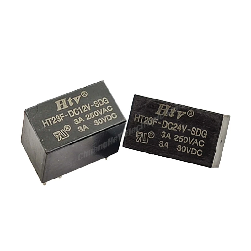 10Pcs/Lot Original HTV Relay HT23F-DC12V-SDG HT23F-DC5V-SDG One Set of Changeover Contacts 3A, 6 Pins