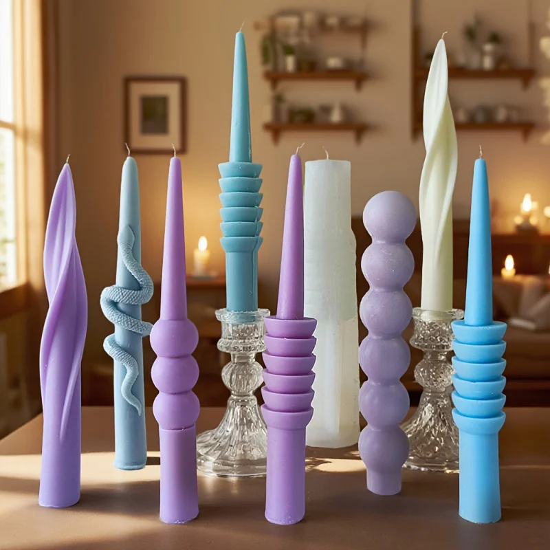 

European Style Long Stem Silicone Mold: High Temp Aromatherapy Candle, Soap, Plaster & Resin Craft Tool