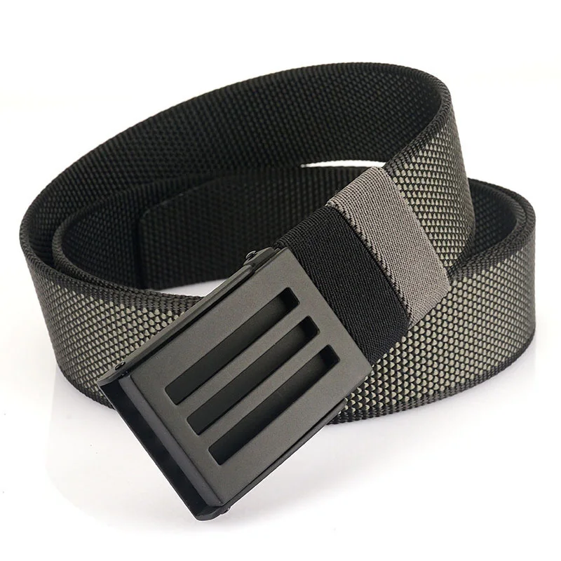 Fashion Men Belt Solid Color Nylon Alloy Smooth Buckle Men's Belts Double sided dual color Canvas Belts Casual Cowboy Pants Belt