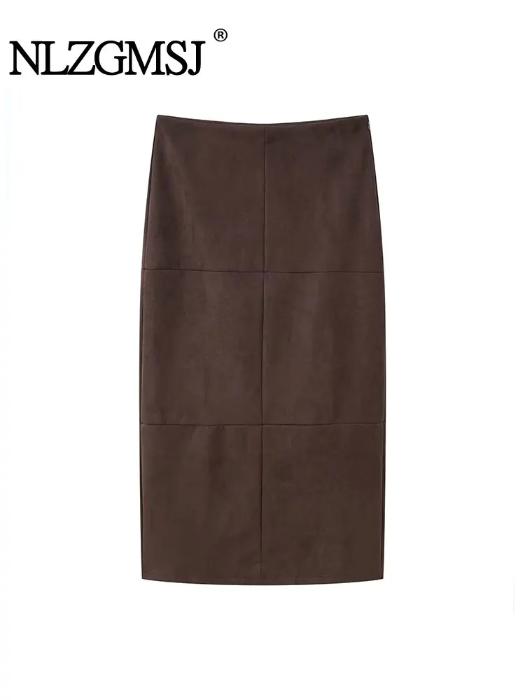 

NLZGMSJ 2025 Skirt Women Suede Effect Skirt Woman Fashion Vacation Style Casual Skirts Women Skirts