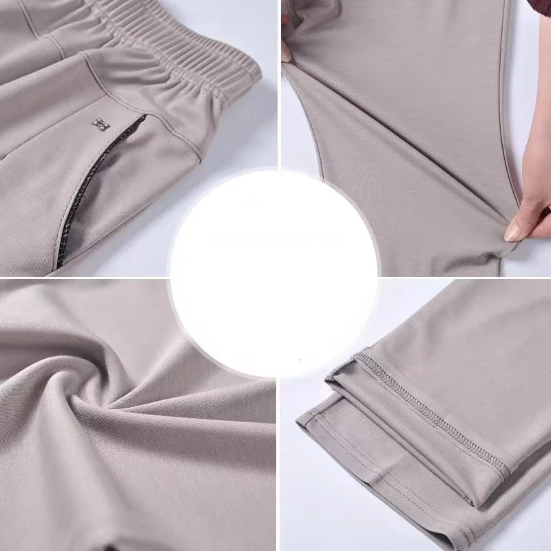 5XL 6XL 7XL 8XL Women Summer Pants 2022 New Elastic High Waist Casual Ninth Pants Middle-aged Elderly Female Straight Mom Pants