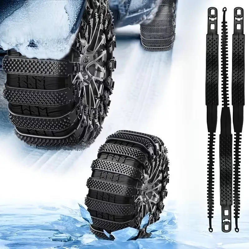 1-12PCS Universal Rubber Tire Chains Heavy Duty Traction Aid for Car SUV Minivan Snow Ice Mud Sand Off Road Winter Emergency