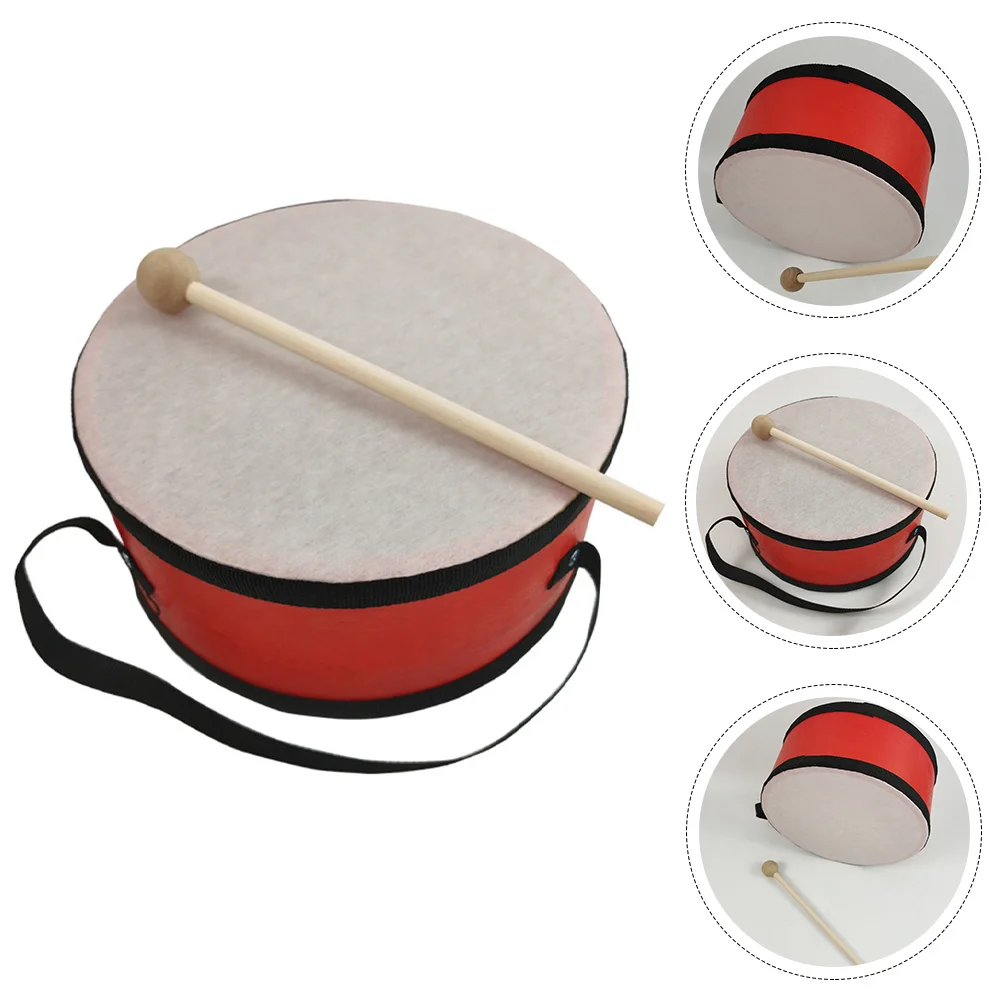 Dziecięce instrumenty muzyczne Ręczny bęben Pomoce dydaktyczne Przenośne zabawki dla niemowląt Zestaw perkusyjny Czerwony dla malucha