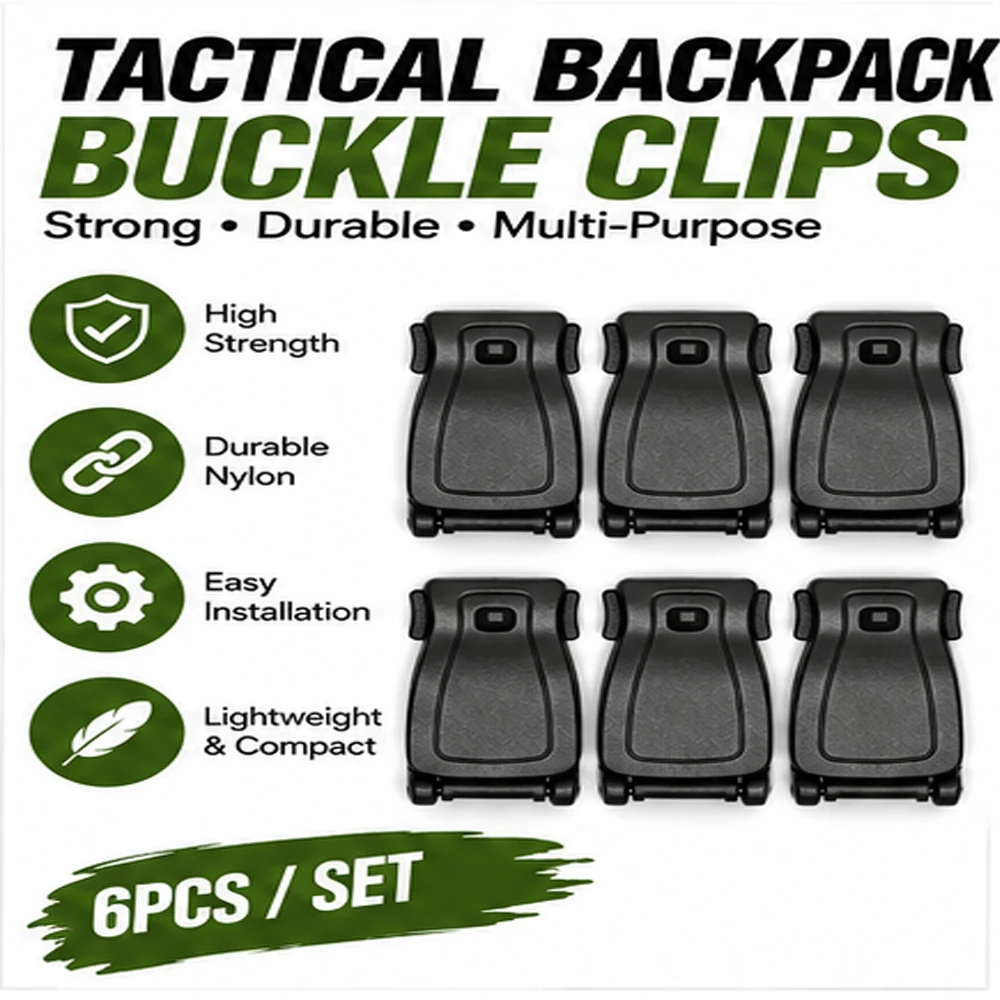 Clips Tactical Strap Attachment Buckles Multipurpose Backpack Gear Fasteners Bags Outdoor Equipment Camping Hiking Accessories