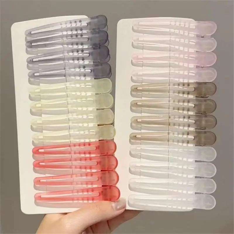 【Beauty】Hollow Matte Jelly Hair Clips No Crease Non Slip Assorted Colors Perfect For Women Makeup Hairstyling Daily Use
