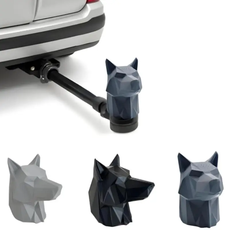 1Pc Wolf Shape Cover Cap For Trailer Coupling 3D Printed Trailer Hitch Ball Cover Hitch Decor Prevent Receiver Tube From Rusting
