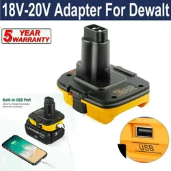 DCA1820 Adapter Converter for DEWALT 18V Tools 20V Max Lithium Ion Battery Power Bank Function Compatible