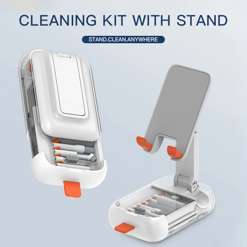19 in 1 Electronics Cleaning Kit with Foldable Phone Holder Keyboard Cleaner Screen Cleaning Tool Set for Laptop/Camera/Tablet