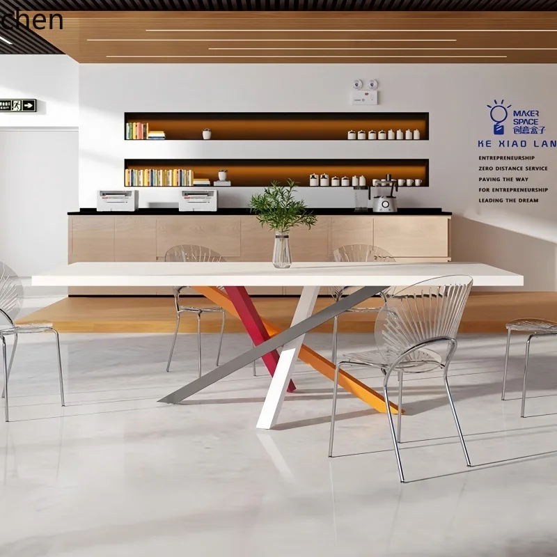 PYH Long Table Simple Conference Solid Wood Computer Desk Modern Personality Desk Workbench