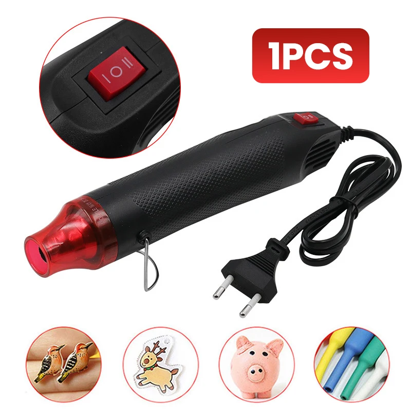 

Mini Heat Gun for Epoxy Resin 300W Portable Handheld Black Heat Gun for Crafts Embossing, Shrink Wrapping, Drying Paint, Clay