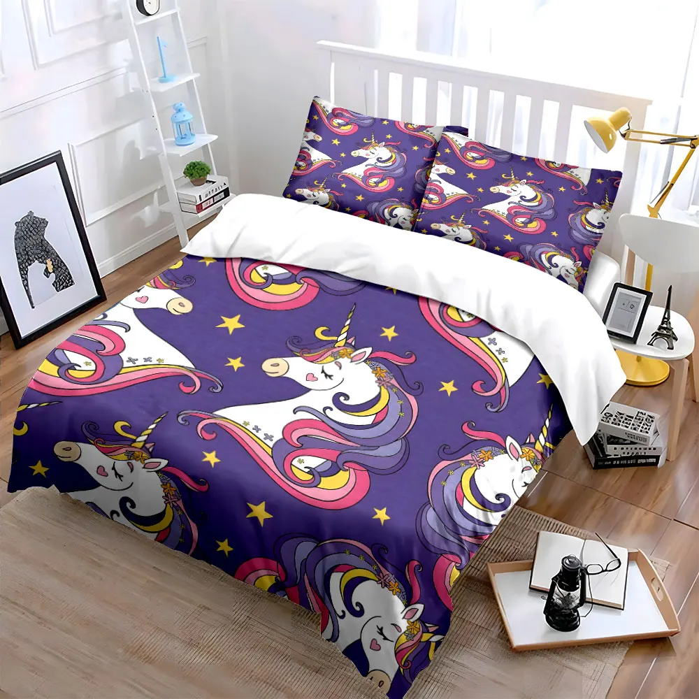 Unicorn Dream Bedding Set for Kids  kid's and adults' bedroom decor, Exquisite three-piece bedding set gift