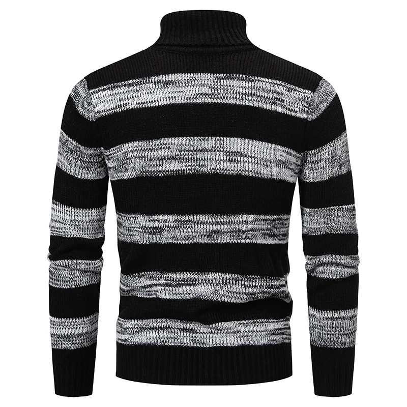 High Quality Men\'s New Autumn and Winter Casual Warm Neck Sweater Knit Pullover Warm Tops