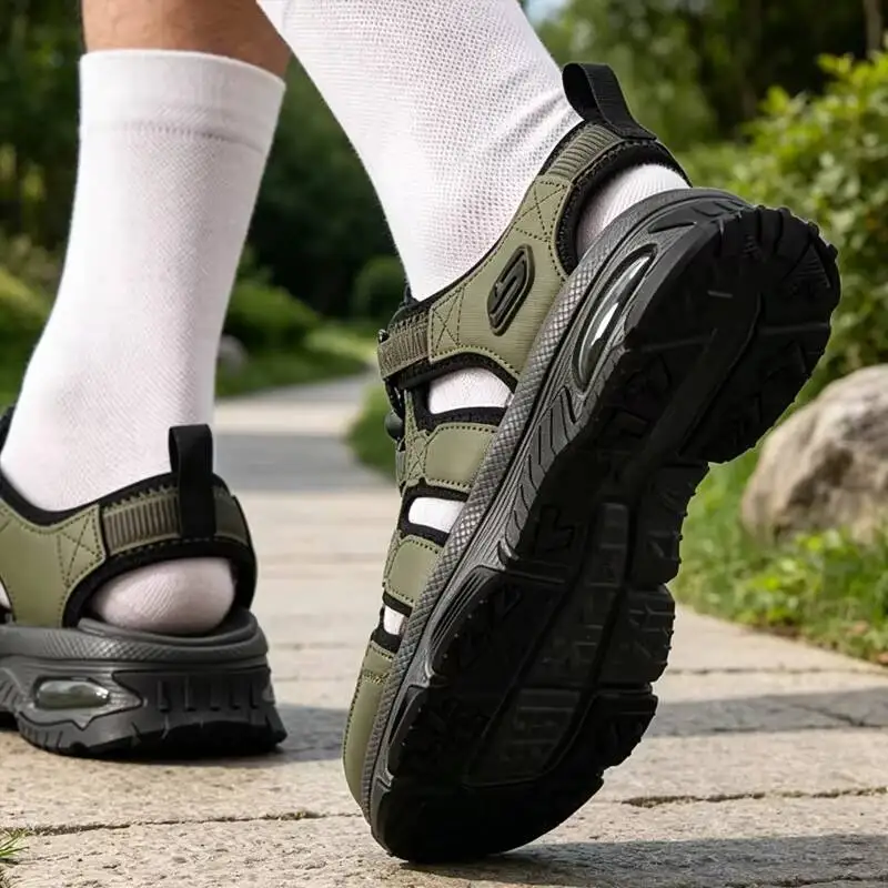 Skechers Men Sandals, Lightweight Non-slip Comfort Summer Beach Outdoor Casual Shoes 237594-OLV sport