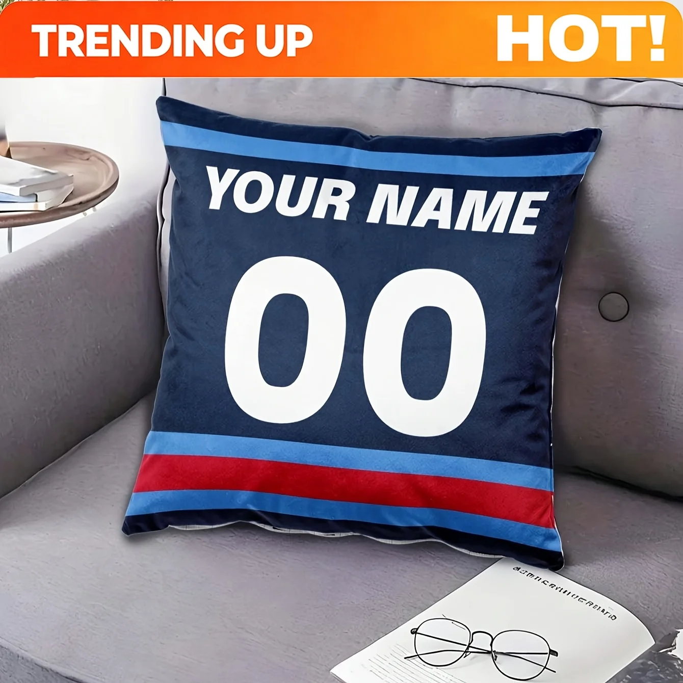 Customize 1 Personalized Name and Number Pillowcase- Custom Text/Numbers/Photos- Zippered Soft Cushioncase- Sports Fan Gift, Sui