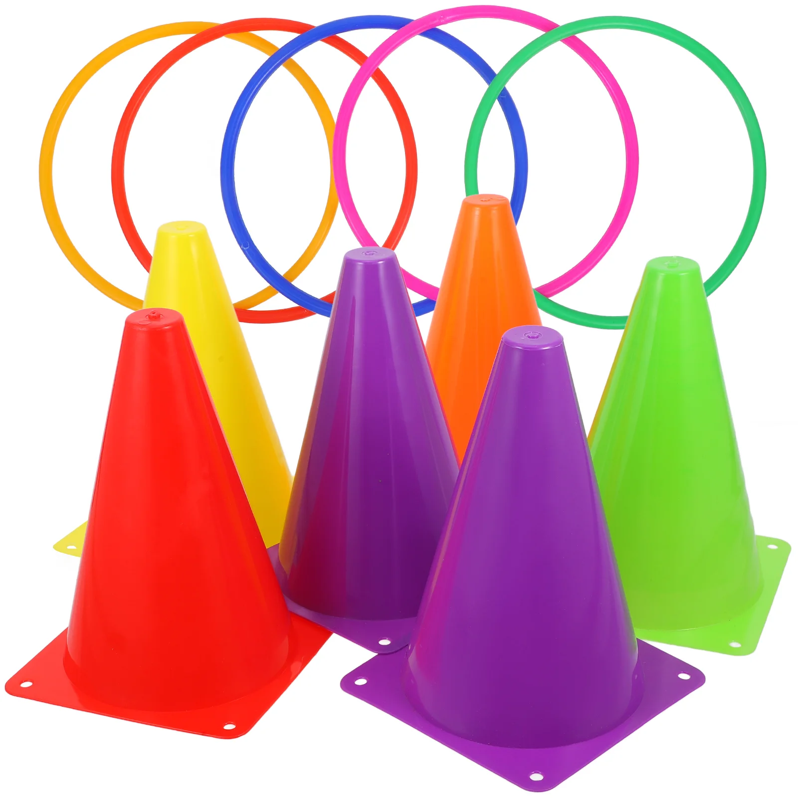 

20 Toss 6 Colorful Cones Plastic Game Kids Soccer Training Tool Party Favors Indoor Carnival Toss Game Outdoor Activities