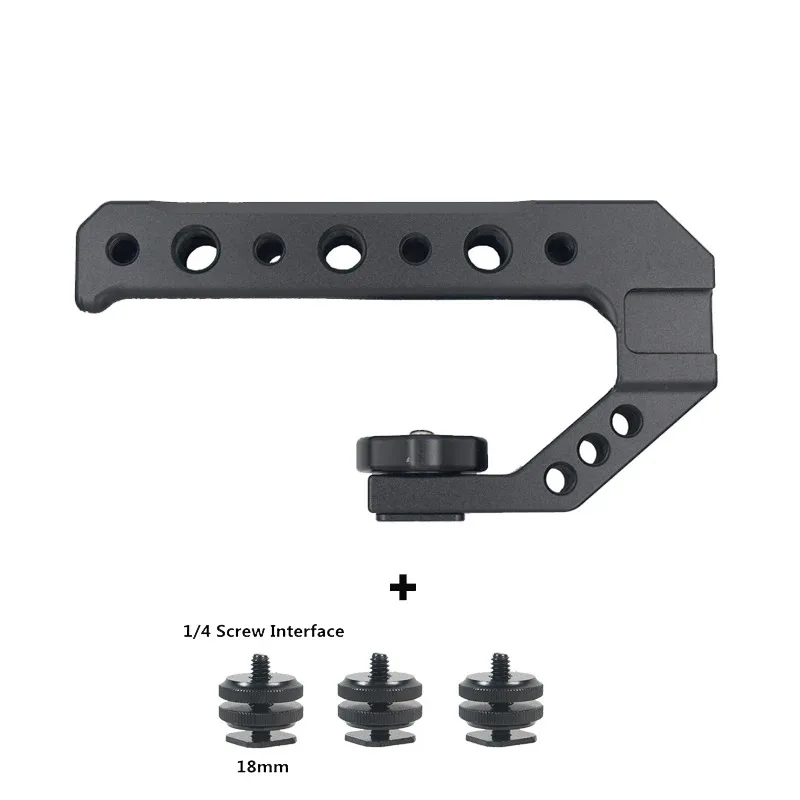 一般的な一眼レフカメラ用のledライト、マイク、メタルチーズハンドル、グリップ、3つのコールドシューアダプターアクセサリーを交換してください。