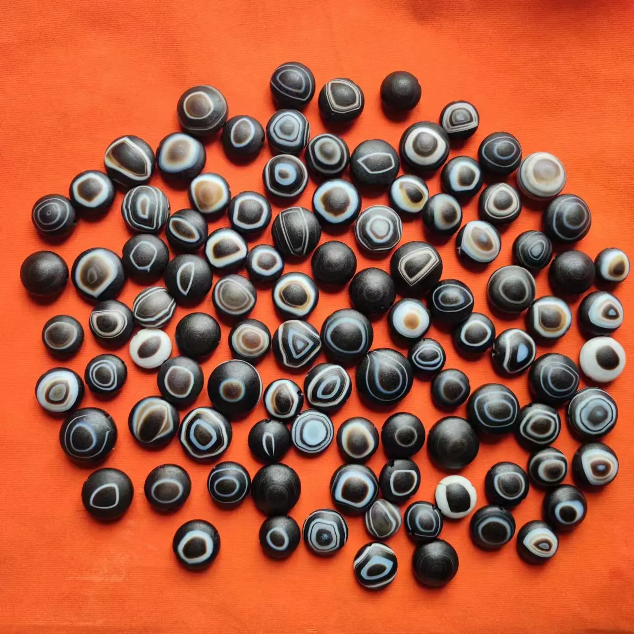 20pcs/lot Natural Pharmacist Tianyan Sheep Plate Eye Agate Buddha Beads Dzi Bracelet String Loose Beads DIY Peculiar Eye Stones