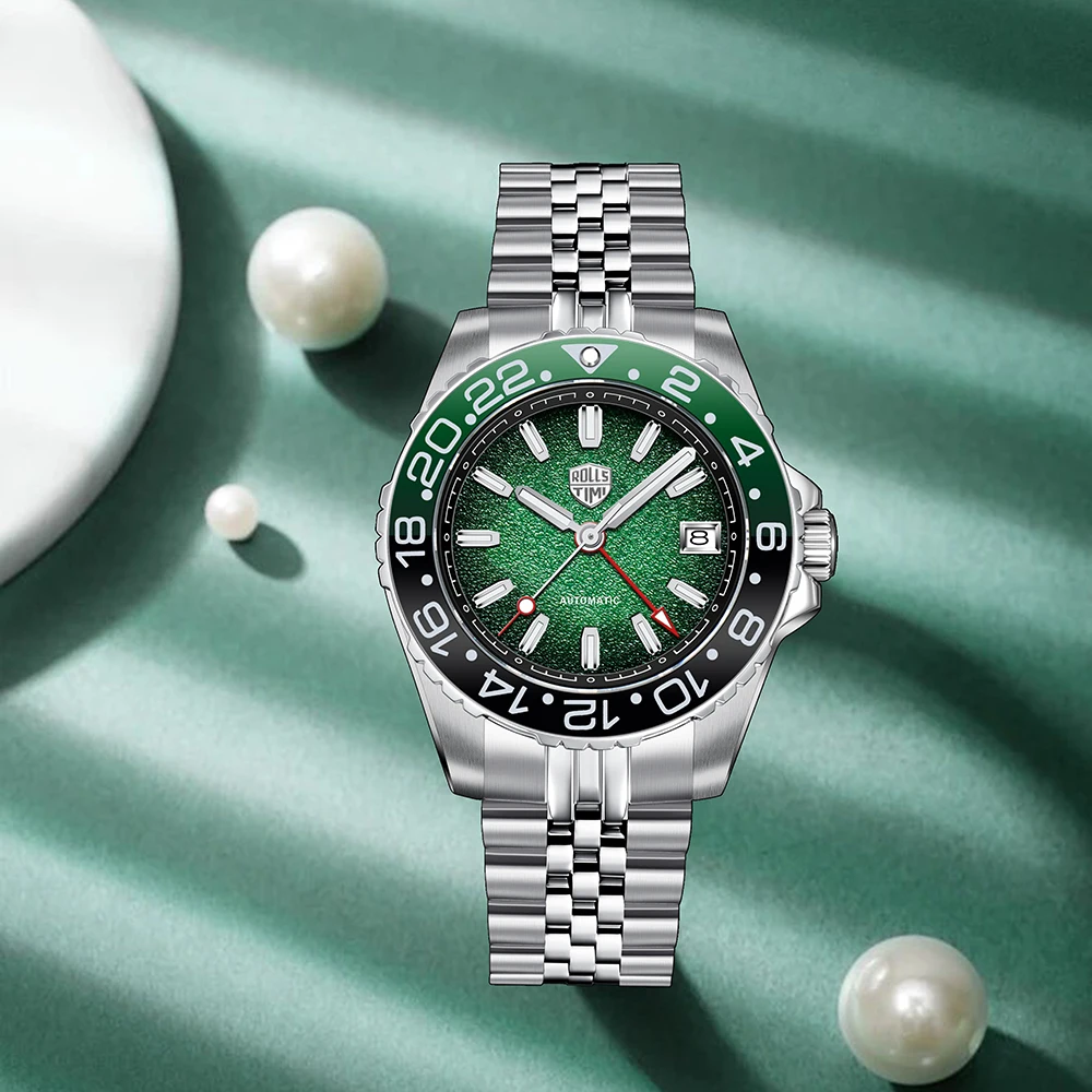 ساعة ميكانيكية جديدة للرجال من Rollstimi 2025، عصرية من الفولاذ المقاوم للصدأ، عالية الجودة، متعددة الوظائف، مقاومة للماء، عرض التاريخ