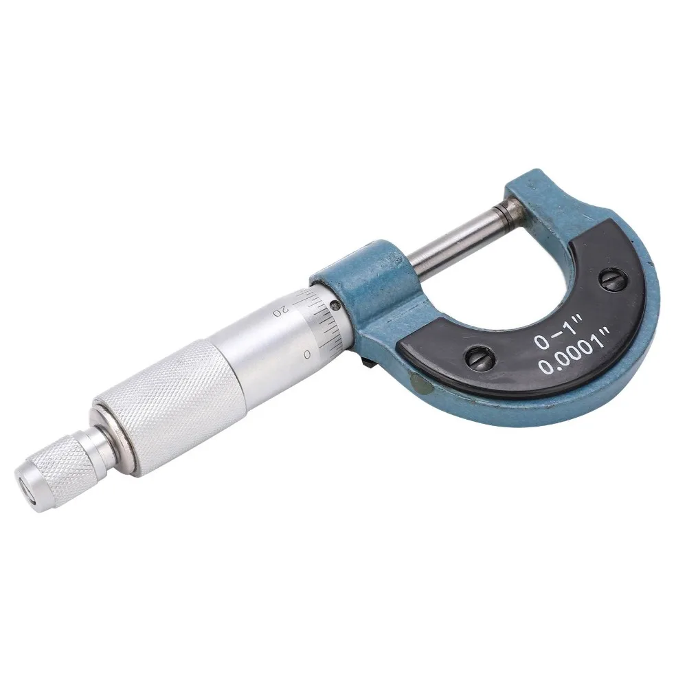 0-1inch Range Outside Micrometer 0.0001inch Graduation Industrial Grade Precision Micrometer Blue Color Ratchet Stop