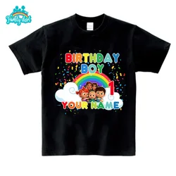 Cotton Family Matching Clothes T Shirt Father Son Mother and Daughter Shirt Baby Casual Black  Shirt Rainbow Outfits Family Look