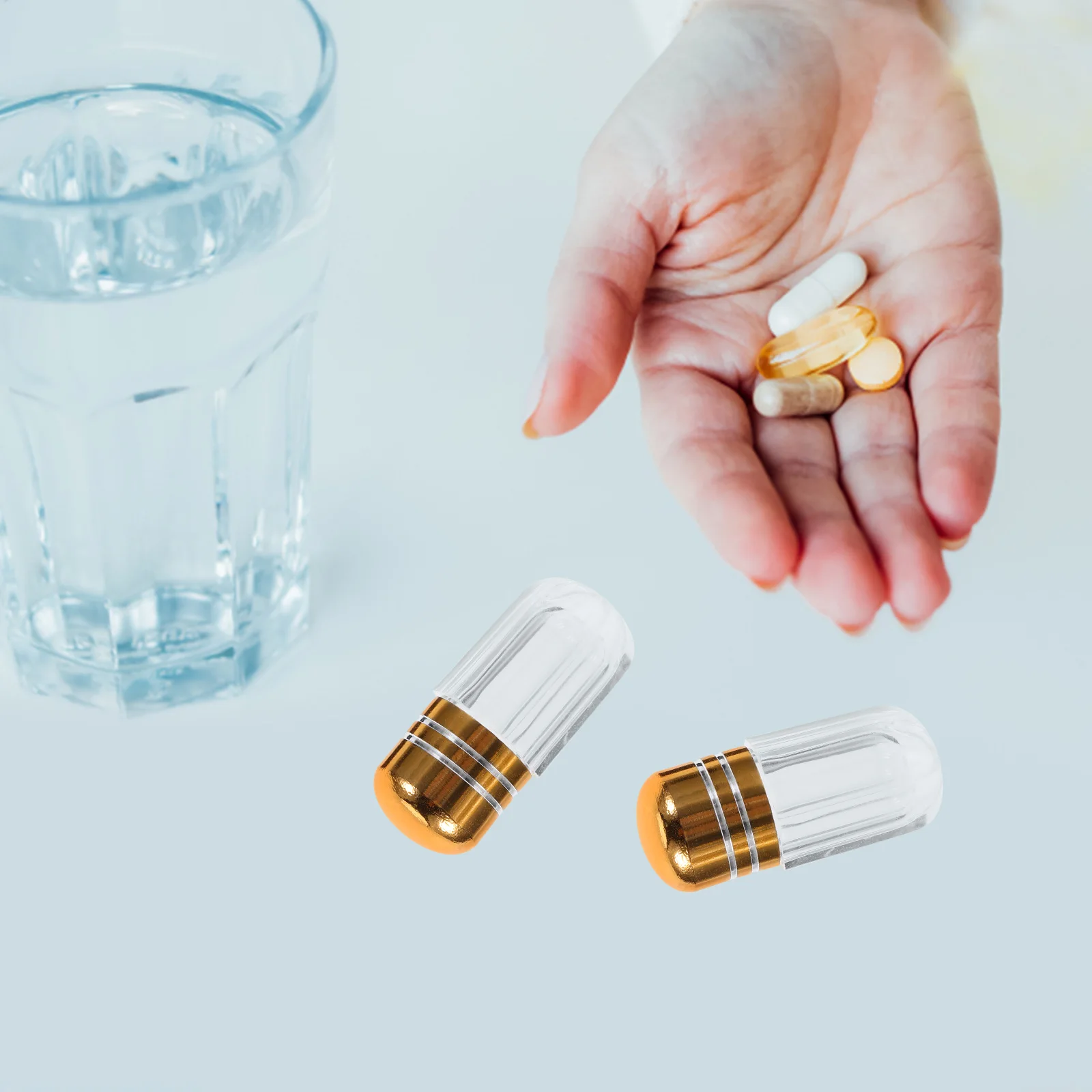 

20 Pcs Plastic Medicine Bottle Clear Pill Bottles Mini for Travel Cute Container