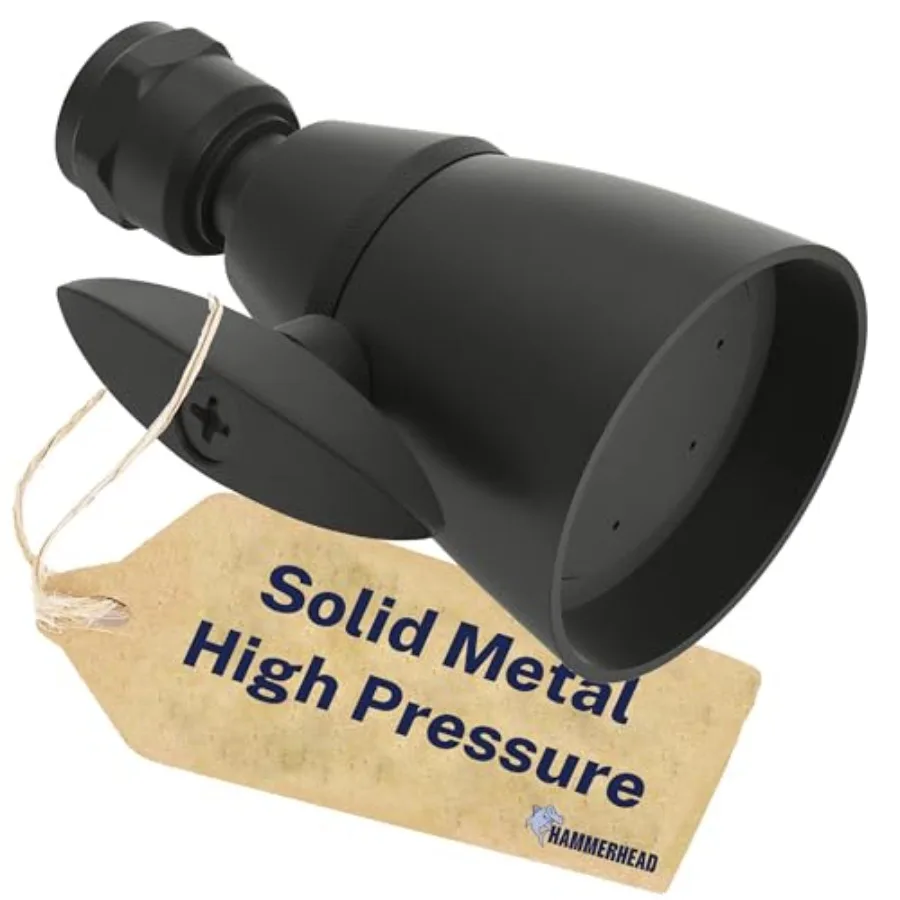 

® Solid Metal 2 Inch High Pressure Shower Heads - Shower Heads High Pressure - High Flow Shower Head with ADJUSTABLE SPRAY PATT