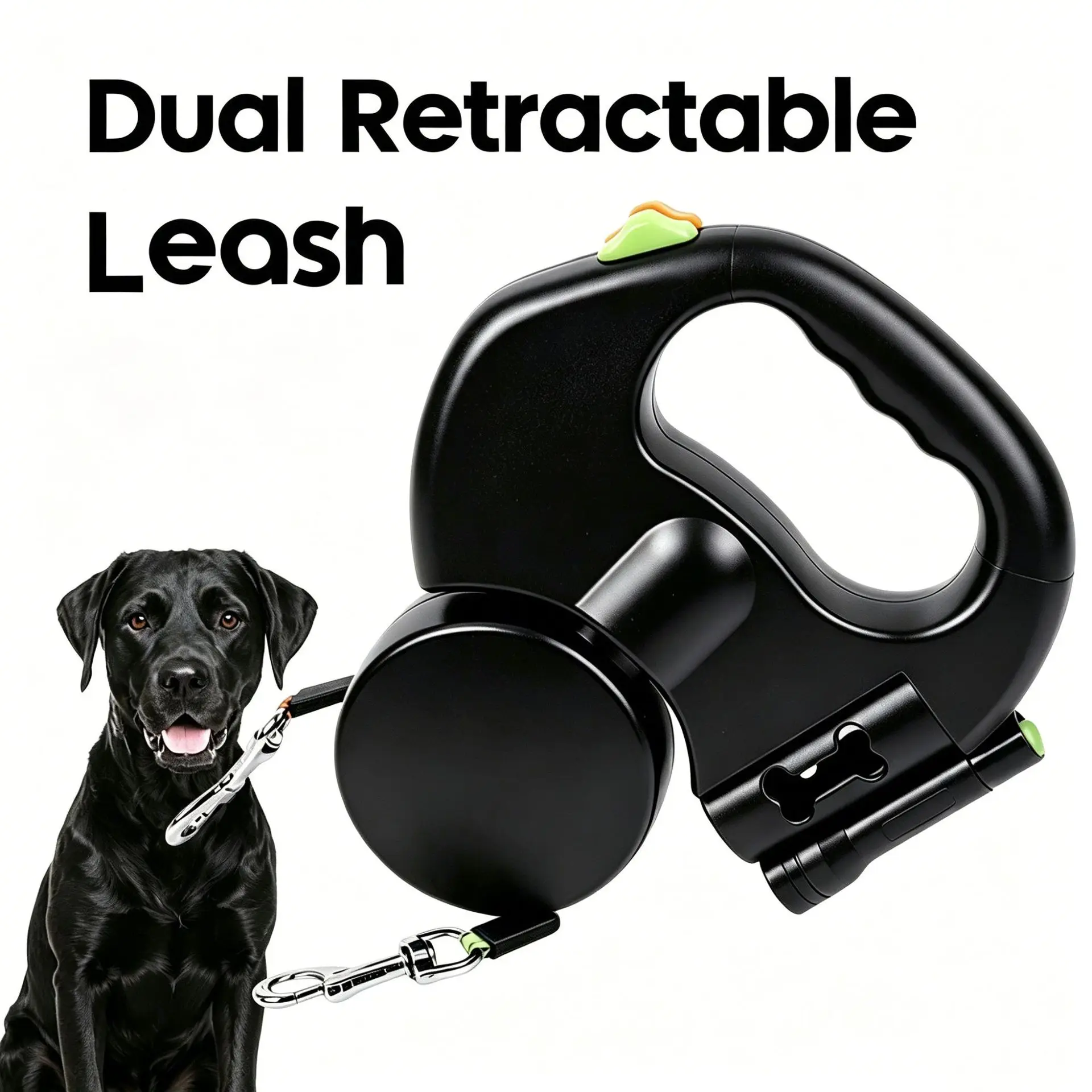 2 In 1 Automatic Retractable Pet Leash Anti-Tangle Dual Head Dog Walking Traction Gear Portable Dog Leash For Small Medium Dogs