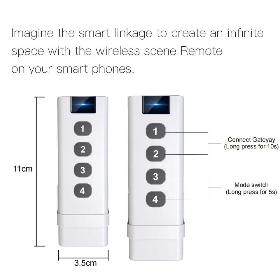 Tuya ZigBee Intelligent Scene Switch 4Gang Supports Scene and Dimming Switching, Suitable for Remote Control of Automation Scene
