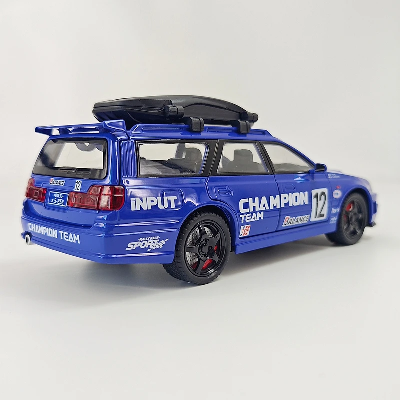 1:22 Simulation Nissan Stagea WC34 Alloy Car Model Ornament Collection, Doors and Engine Cover, Trunk Can Open, Sound and Light
