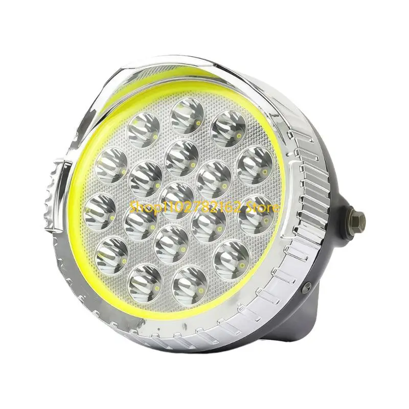 547B Round Motorcycle Headlight Assembly 18 LED 24W 12-80V Front Lamp for Tricycle Replacement and Maintenance Use