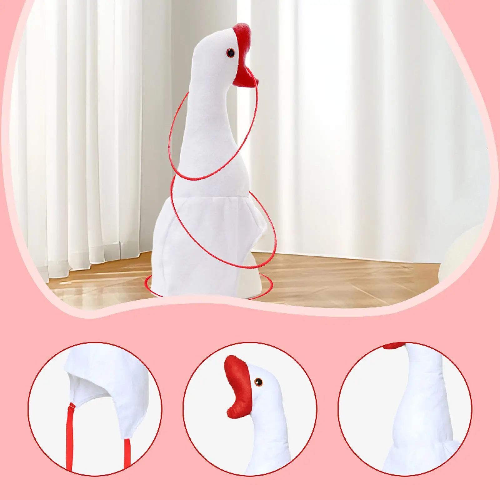 Couvre-chef d'oie en peluche de carnaval avec anneaux de lancer, casquette de mariage de dessin animé, couvre-chef d'extérieur pour adultes, chapeau de fête, chapeau d'animal en peluche