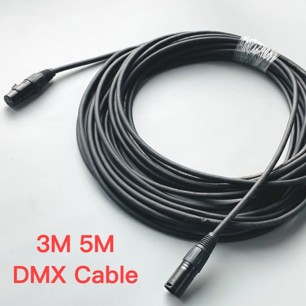 

5m 3m Stage Lighting Audio DMX Cable Xlr 3Pin Connector Foil Shield Dmx512 Signal Transfer Cable For DJ DMX Controller Console
