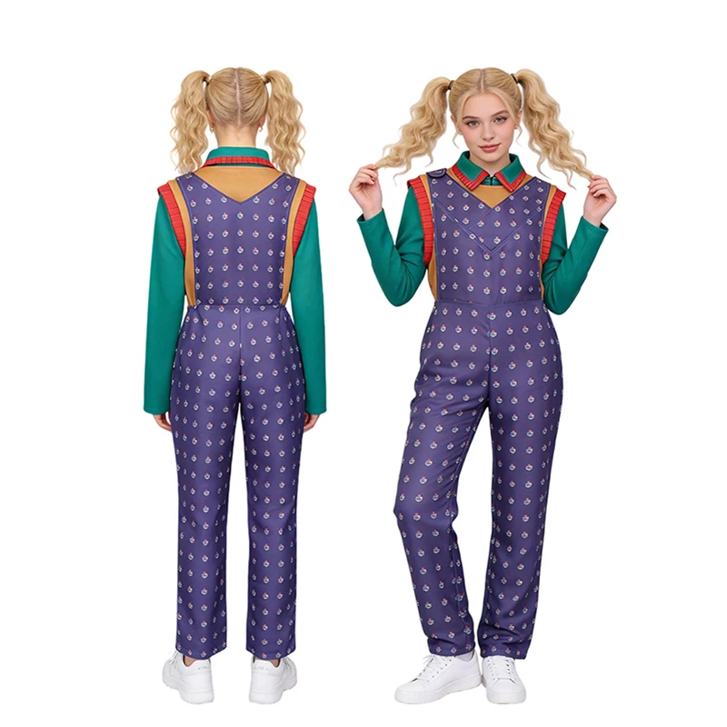 

2026 TV Strange Holly Wheeler Adult Women Cosplay Costume Shirt Overalls Uniform Outfit Halloween Carnival Party Fantasia Suit