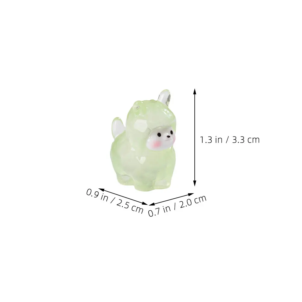 12pcs Mini Alpacas Glow At Dark Resin Luminous Alpaca Ornaments Micro Landscape Alpaca Dollhouse toy Fairy Garden Fish Tank Deco