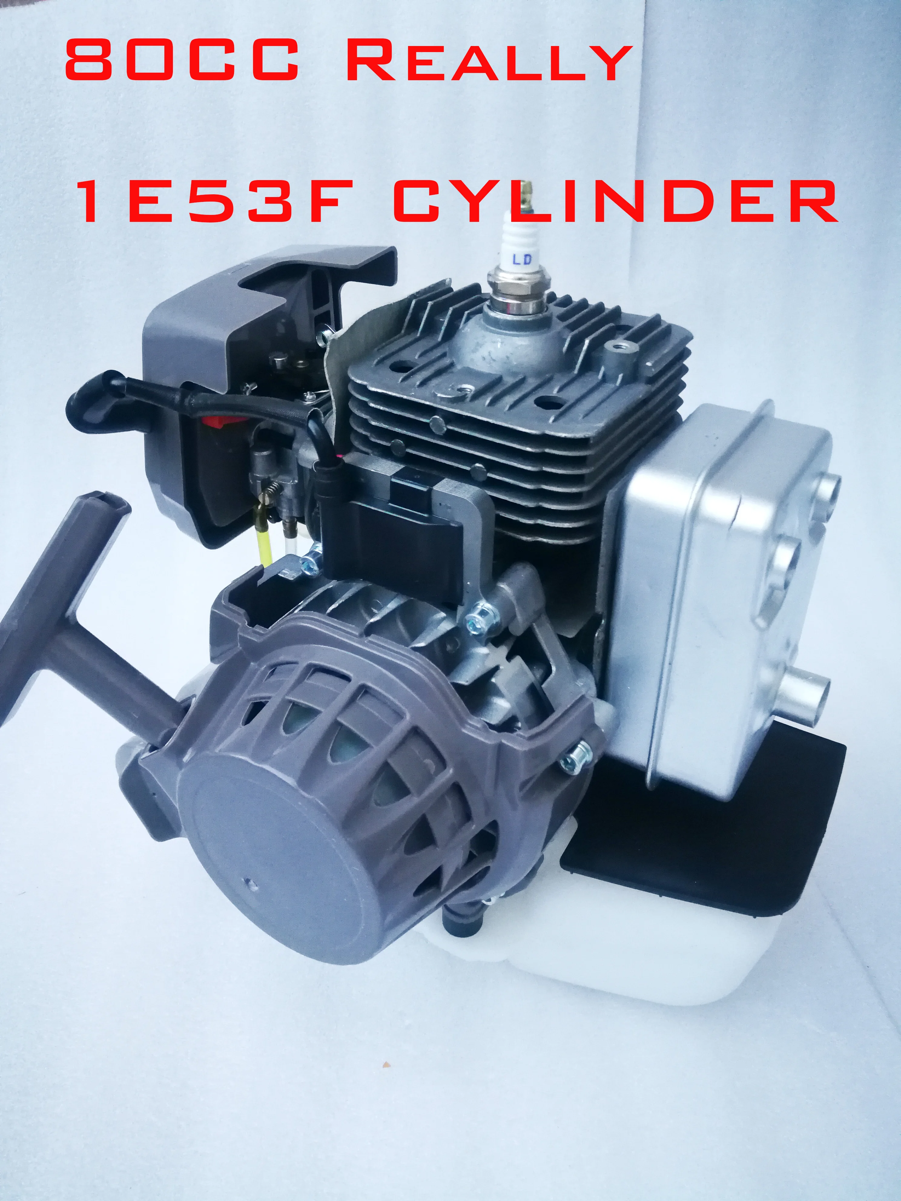 Imagem -06 - Preta 1e53f Motor a Gasolina Terra Broca Cortador de Escova Goped Scooter Motor de Popa 53 mm Cilindro Pistão 80cc Cor