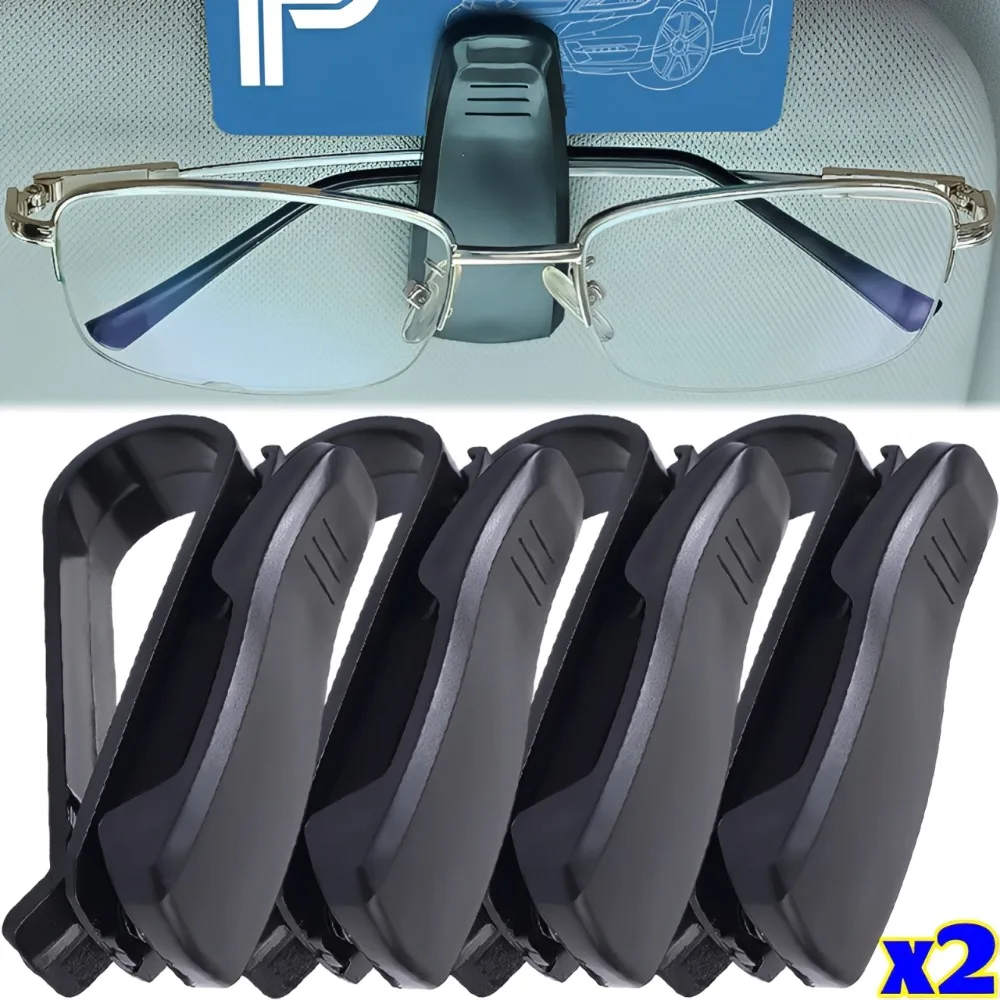 2/1 Stück Auto-Sonnenblenden-Brillenhalter Sonnenbrillenclip Karten-Tickethalter Universal-Befestigungsetui Brillenhalter Auto-Zubehör