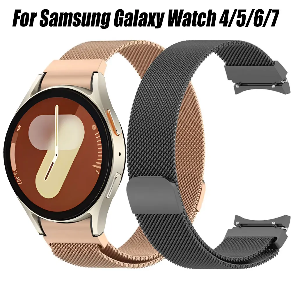 Milanaise-Loop-Band für Samsung Galaxy Watch 7, 6, 5, 4, 40/44 mm, Metall, magnetisch, Correa für Watch 6, 4, klassisches 43/47 mm Armband