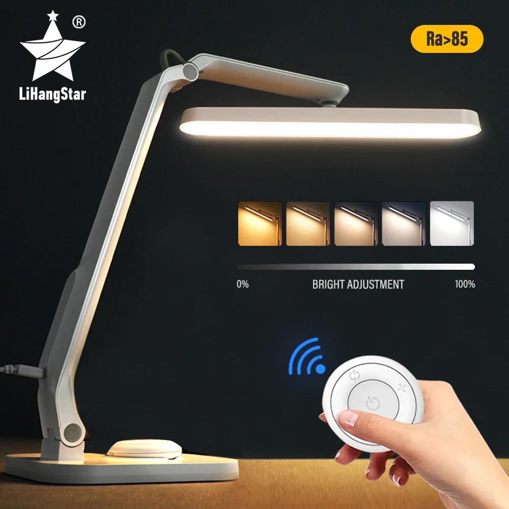 

LED Folding Desk Lamp with Remote Control Touch Control Dimmable USB Rechargeable Eye Protection Office Lamp Reading Desk Lamp