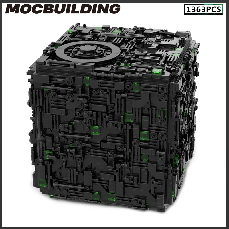 MOC Building Blocks Space Series Borg Cube Spaceship Model DIY Assembly Technology Bricks Collection Toys Christmas Gift Present
