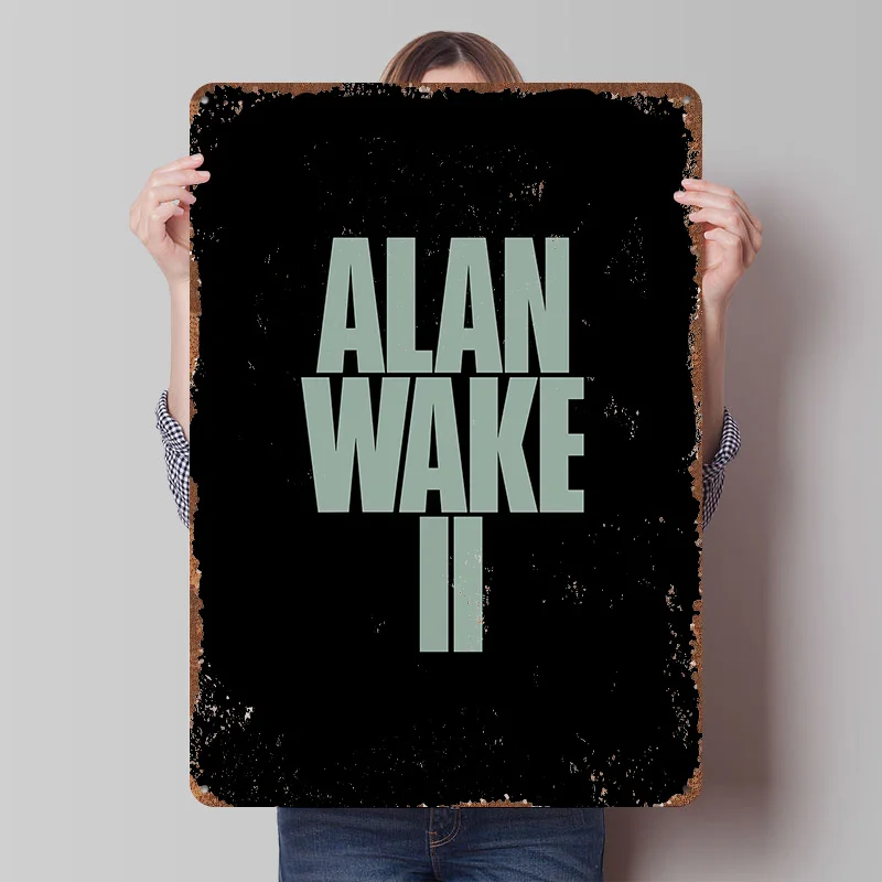 

Металлический постер с логотипом Alan Wake II, индивидуальный настенный декор, ретро-винтажные металлические таблички для фанатов, украшение для дома, декоративные элементы, декор для стен